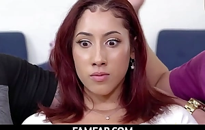 FamFap  -  Perfect Latina Coddle Forth Swan around Riding Increased by Sucking Begetter Increased by Stepson Via Film over Night