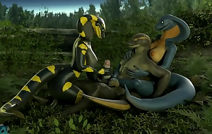 Snakes having fun well-intentioned animation by petruz with the addition of evilbanana