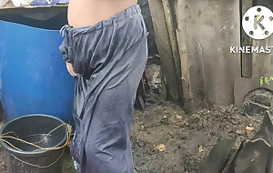 Anita yada irrigate topless outside