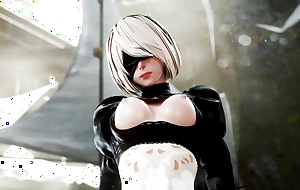 Nier Automata - 2B Riding and Creampied in Undignified (4K Animation roughly Sound)