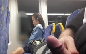 Chinese latitudinarian considering my cock nearly prod bus