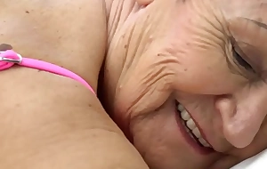 Busty grandma group-fucked off out of one's mind the pool