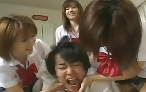 Japanese uppity school girls disobeying new student
